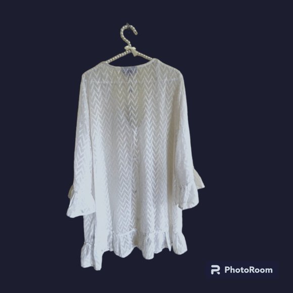 NWOT Club Z Collection White Swimsuit Cover-up XL - Picture 2 of 4